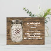 Invitation dentelle de barnwood pays mason jar nuptiale (Debout devant)