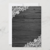Invitation Dentelle de bois gris rustique tournesol Mariage i (Dos)