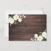 Invitation Dentelle de bois rustique Blanc Floral Mason jarre (Dos)