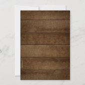 Invitation Dentelle de bois rustique Élégante Fête des mariée (Dos)