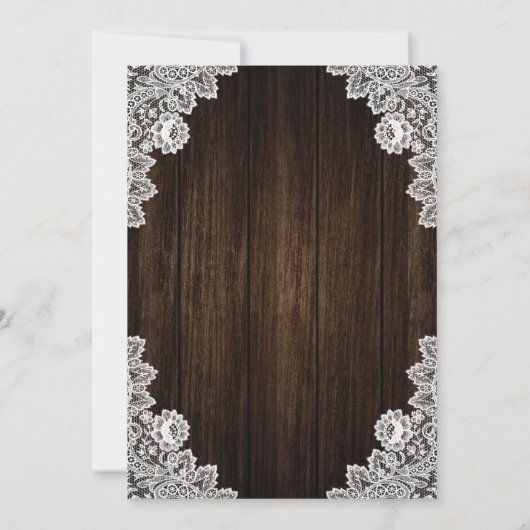 Invitation Dentelle de bois rustique Mariage floral jaune (Dos)