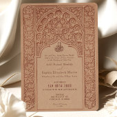 Invitation Dentelle de cannelle majestueuse Mariage islamique