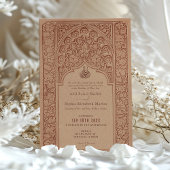 Invitation Dentelle de cannelle majestueuse Mariage islamique