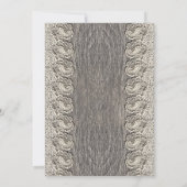 Invitation Dentelle de crème antique Gris Bois et Mariage en  (Dos)