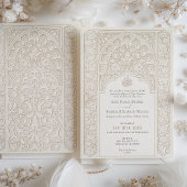 Invitation Dentelle de crème classique Mariage Artistère isla