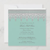 Invitation Dentelle de dépôt de lacets, bleu clair Aqua - Fêt (Dos)