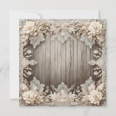 Invitation Dentelle de fleurs romantiques + Mariage rustique (Dos)