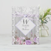 Invitation Dentelle de Mariage de bois rustique (Debout devant)