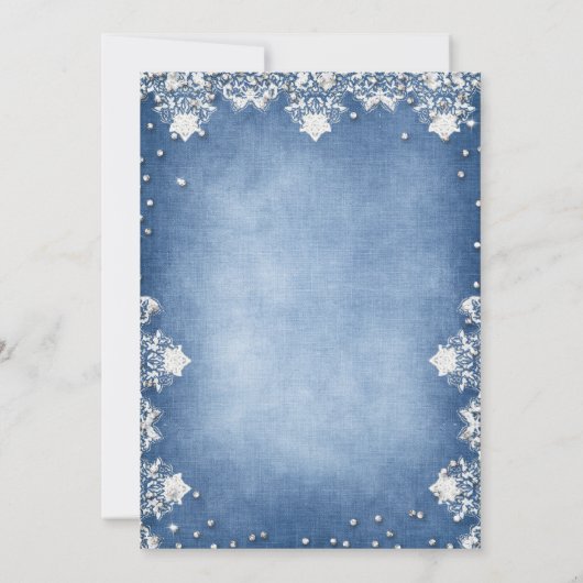 Invitation Dentelle de Parties scintillant Denim Diamonds Fêt (Dos)