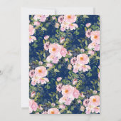 Invitation Dentelle de Roses et pivoinesThé nuptial de douche (Dos)