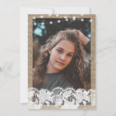 Invitation Dentelle de tournesol doré fête de graduation PHOT (Dos)