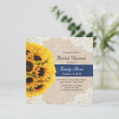 Invitation Dentelle de tournesols et Fête de la mariée (Debout devant)