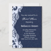 Invitation dentelle denim moderne Floral country nuptiale (Dos)