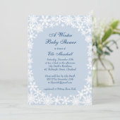 Invitation Dentelle d'hiver sur l'invitation du Baby shower b (Debout devant)