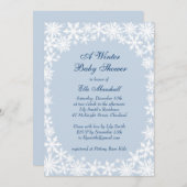 Invitation Dentelle d'hiver sur l'invitation du Baby shower b (Devant / Derrière)
