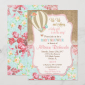 Invitation Dentelle d'invitation baby shower de ballon à chau (Devant / Derrière)