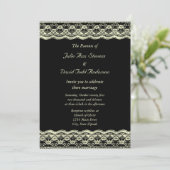 Invitation Dentelle d'ivoire sur le Mariage noir (Debout devant)