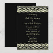 Invitation Dentelle d'ivoire sur le Mariage noir (Devant / Derrière)