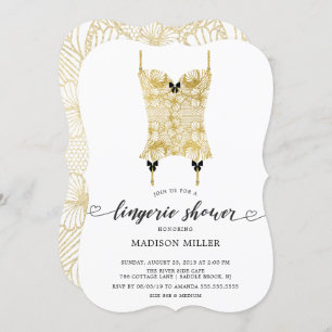 Invitation Dentelle d'or Corset Bridal Lingerie Douche