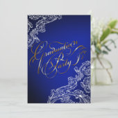 Invitation Dentelle élégante et Calligraphie Graduation Invit (Debout devant)