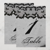 Invitation Dentelle élégante gothique chauve-souris numéro de (Devant / Derrière)