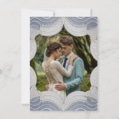 Invitation Dentelle Élégante Sur Mariage bleu Couples Douche (Dos)