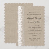 Invitation Dentelle en blanc sur le dîner de la répétition de (Devant / Derrière)