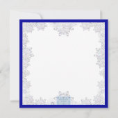 Invitation Dentelle en céramique Bleu de Grèce & flocon de ne (Dos)