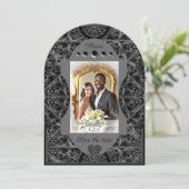 Invitation Dentelle en céramique Noir (Debout devant)