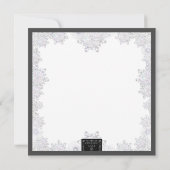 Invitation Dentelle en céramique noir & flocon de neige (Dos)