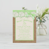 Invitation Dentelle ene ivoire de toile de jute de FAUX, (Debout devant)