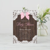 Invitation Dentelle et Baby shower en bois (Debout devant)