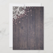 Invitation Dentelle et bois rousse parties scintillant rustiq (Dos)