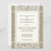 Invitation Dentelle et Burlap Mariage rustique (Devant)