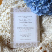 Invitation Dentelle et Burlap Mariage rustique