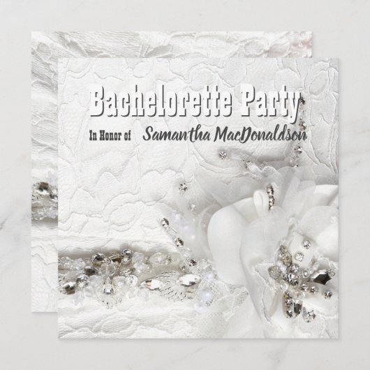 Invitation Dentelle et diamante robe de soirée (Devant / Derrière)