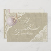 Invitation Dentelle et dîners de mariée de poisson-Starfish (Devant / Derrière)