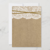 Invitation Dentelle et Fête des mariées Twine Rustique Tourne (Dos)