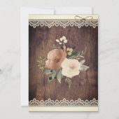 Invitation Dentelle et ficelle rustique | Baby shower Floral  (Dos)