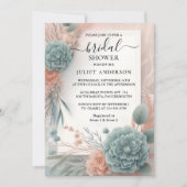 Invitation Dentelle Eucalyptus Tulle Dusty Blue Fête des mari (Devant)