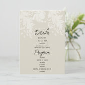 Invitation Dentelle florale blanche neutre rustique Détails P (Debout devant)