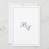 Invitation Dentelle florale bleu mauve simple Enregistrer la (Dos)