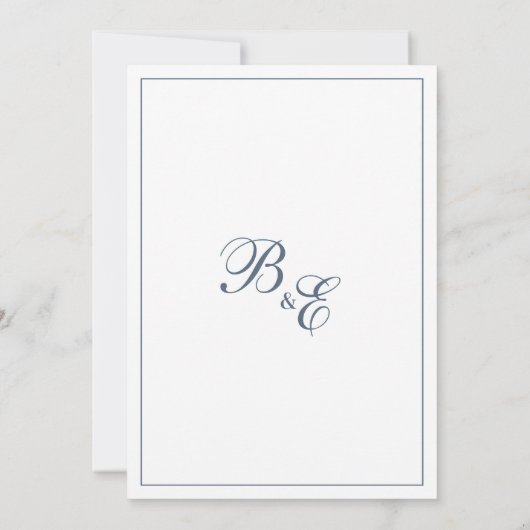 Invitation Dentelle florale bleu mauve simple Enregistrer la (Dos)