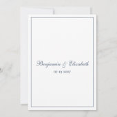 Invitation Dentelle florale bleu mauve simple RSVP (Dos)