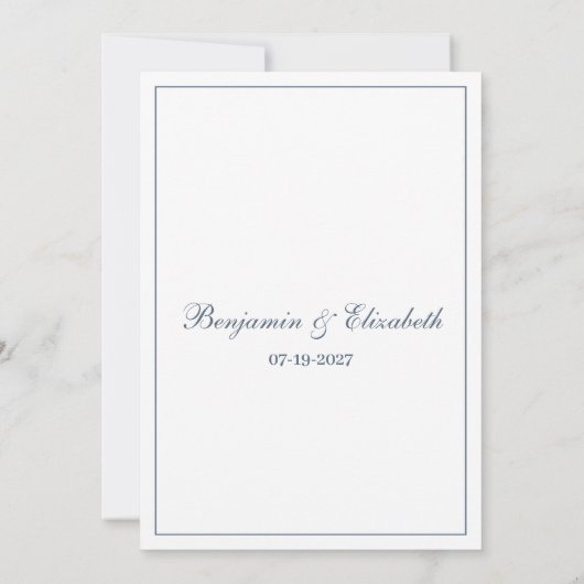 Invitation Dentelle florale bleu mauve simple RSVP (Dos)