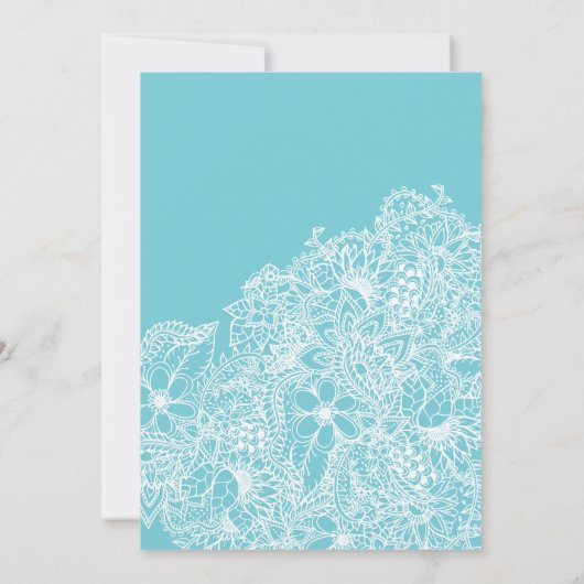 Invitation Dentelle florale bleu oeuf Robbin Sweet 16 (Dos)