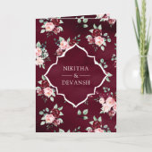 Invitation Dentelle florale bourguignonne en un seul Mariage (Devant)