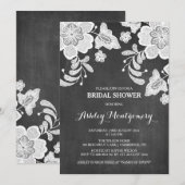 Invitation Dentelle florale | Chalkboard Bridal Shower Invita (Devant / Derrière)