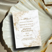 Invitation Dentelle florale en marbre blanc islamique musulma