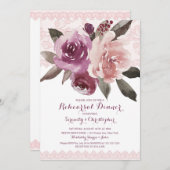 Invitation Dentelle florale rustique (Devant / Derrière)